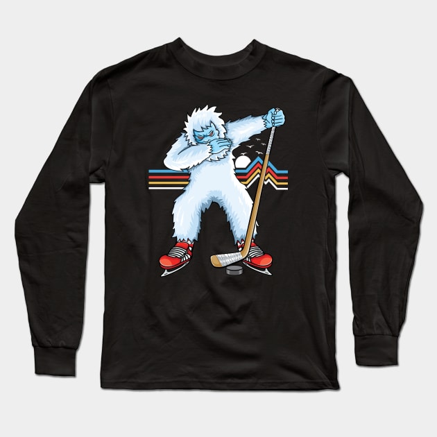 Dabbing yeti Ice Hockey yeti Kids Boys funny ice Hockey Long Sleeve T-Shirt by UNXart